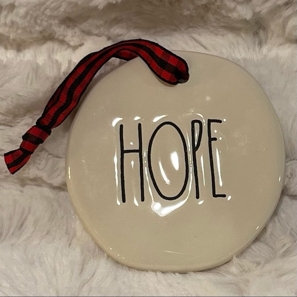 RAE DUNN by Magenta "BELIEVE, WISH, HOPE” Christmas Ornament Set of 3 - Picture 4 of 5